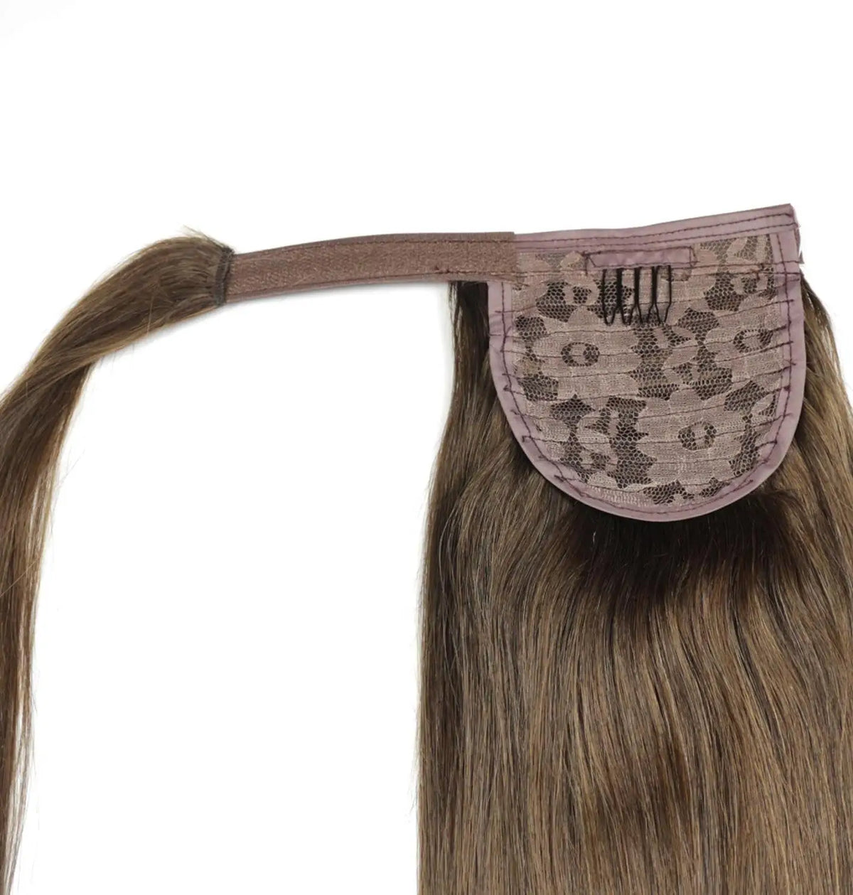 ZZHAIR 100% human hair straight wrap-around ponytail extension, 16–28 inch machine-made Remy clip-in horsetail