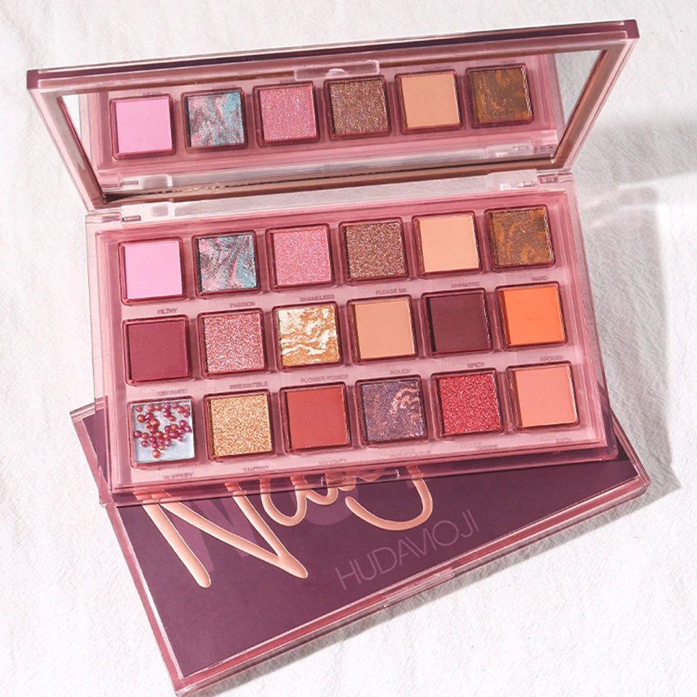 18-color pomegranate-themed eyeshadow palette with shimmer and matte shades, waterproof makeup, TSLM2