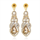 Champagne crystal drop earrings by HSF Marketplace for elegant wedding looks