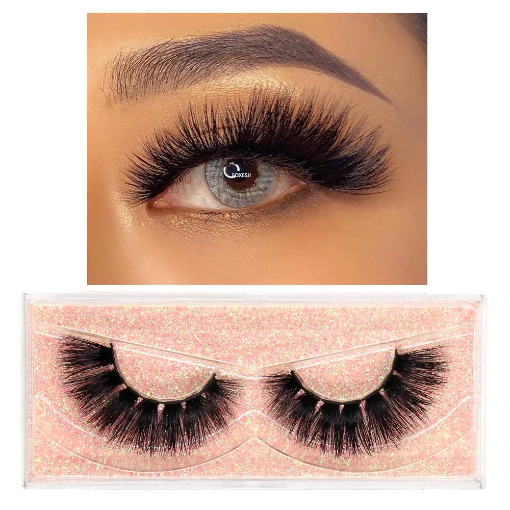HSF Marketplace 3D mink false eyelashes with fluffy, natural-looking volume and curved lash style