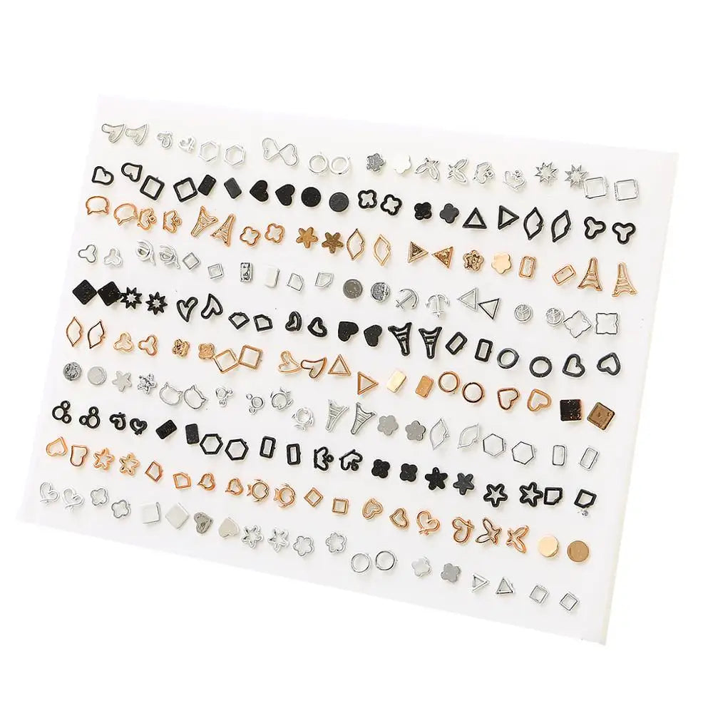 Heart and star small stud earrings set for women and girls by HSF Marketplace