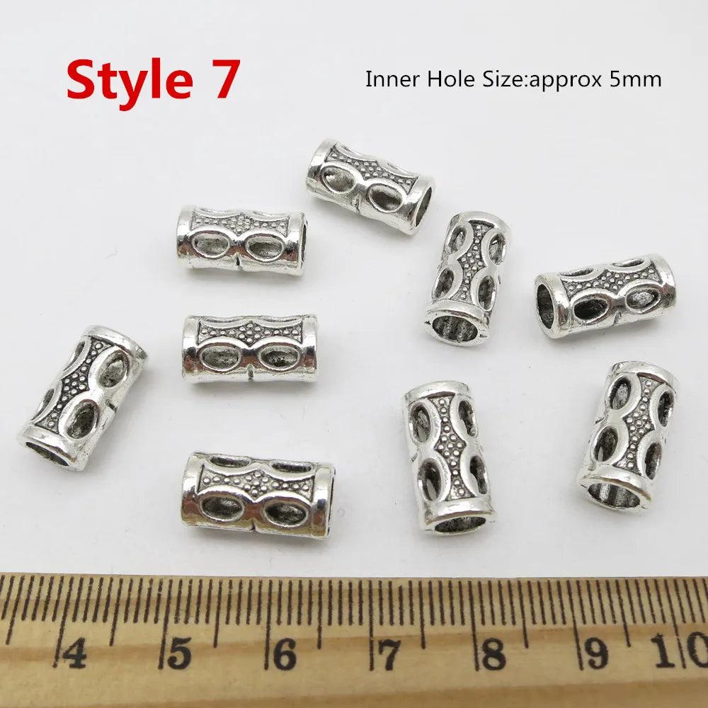 Silver Viking rune hair braid beads for dreadlocks and beards, HSF Marketplace styling accessories