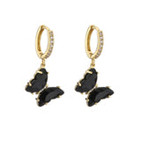 Crystal butterfly hoop earrings for women by HSF Marketplace, featuring a sweet, elegant design