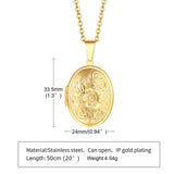 Floral oval heart locket pendant necklace for women by HSF Marketplace, gold-tone floral design