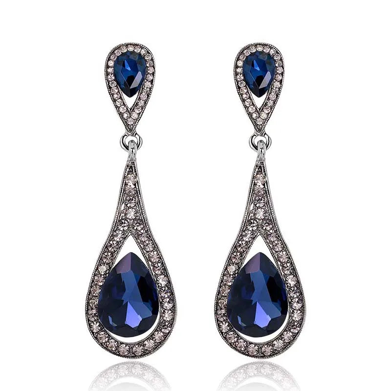 Champagne crystal drop earrings by HSF Marketplace for elegant wedding looks