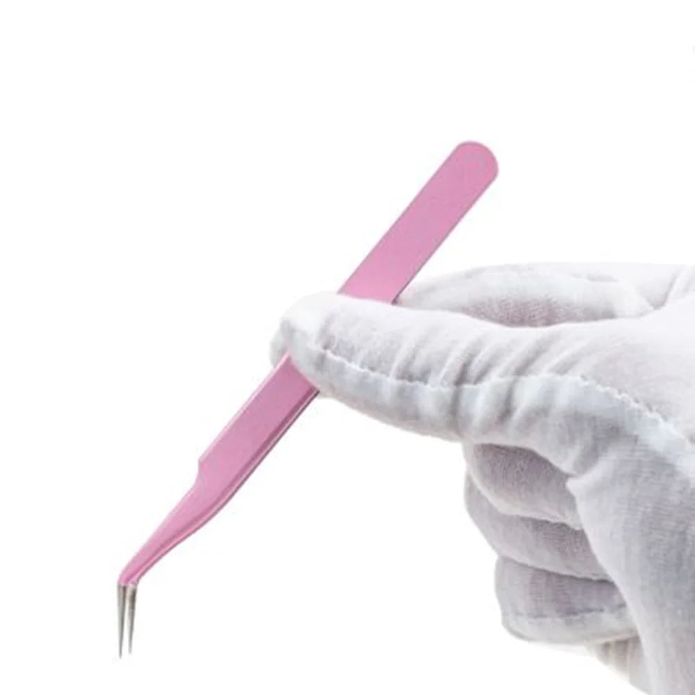 1Pc Stainless Steel Eyelash Extension Tweezers Curved Straight Lashes Tweezer Non-magnetic Eyelashes Nail Makeup Tools Wholesale
