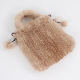 Genuine mink fur handbag by HSF Marketplace, cross-body style with top handle, soft high-quality fur, women's messenger shoulder bag