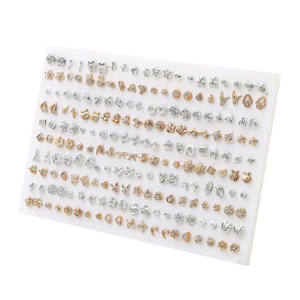 Heart and star small stud earrings set for women and girls by HSF Marketplace