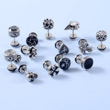 Surgical steel punk gothic earrings for men and women, featuring a bold dark design