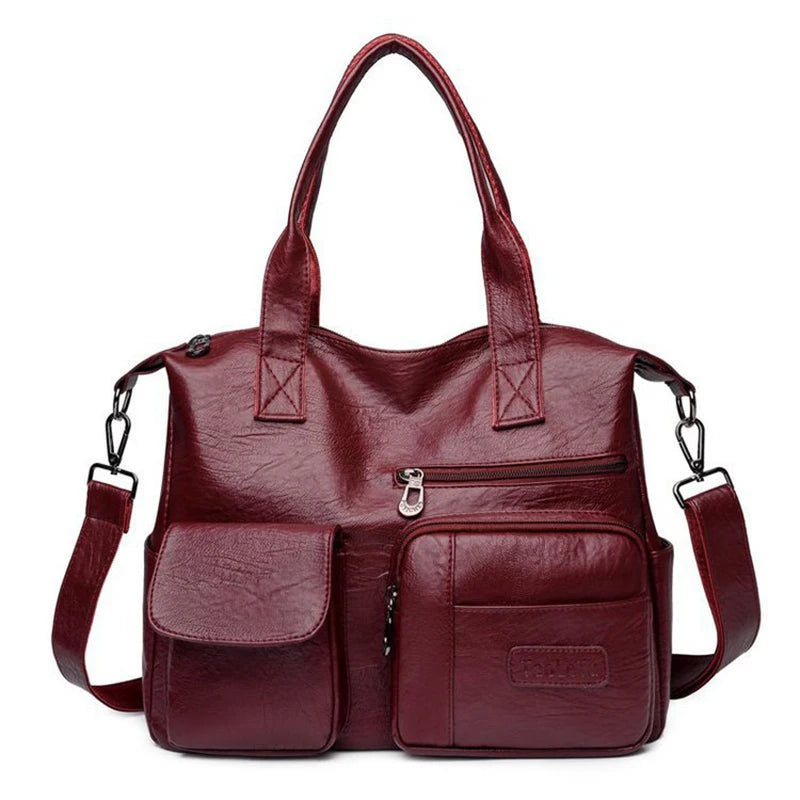 Luxury HSF Marketplace women's shoulder handbag made of PU leather, large capacity crossbody purse with tote style and stylish design.