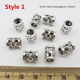 Silver Viking rune hair braid beads for dreadlocks and beards, HSF hair styling tools