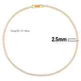 Iced Out Tennis Chain Necklaces Female Gold Color 18K Gold Plated Neck Chain For Women Fashion Jewelry Gift Chocker 2024