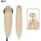 S-noilite ponytail human hair extension with claw clip, natural black blonde brown hairpiece