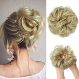 Messy curly synthetic hair bun extension chignon donut scrunchie hairpiece for women by HSF Marketplace