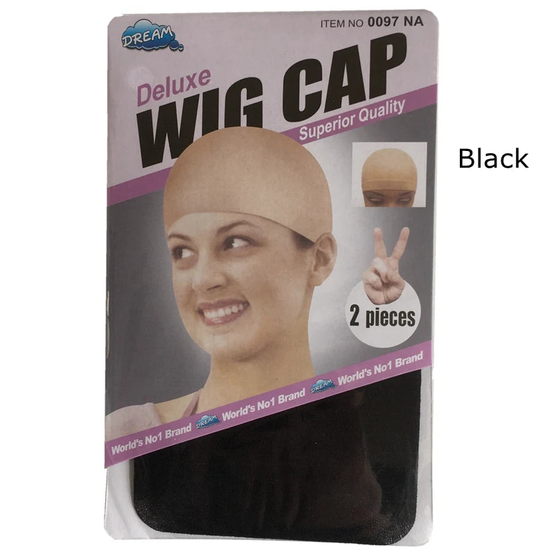 Stretchable brown wig caps, 10-piece set for easy weaving with human hair wigs
