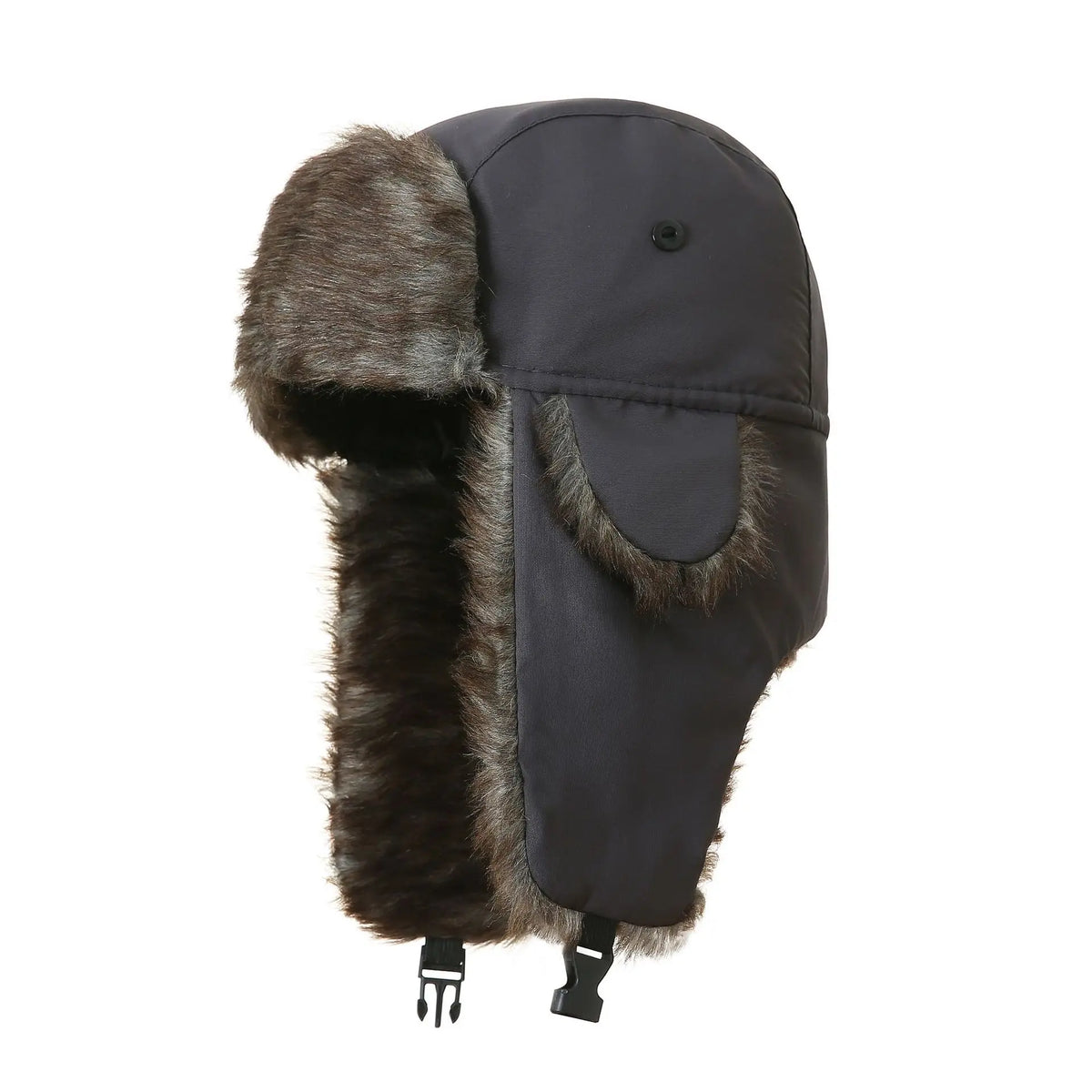 Unisex Russian faux fur trapper cap with earflaps and warm aviator-style winter design