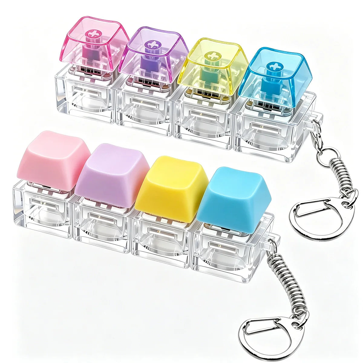 HSF Marketplace crystal clicker keychain fidget toy, sensory stress relief toy with clicking buttons, perfect for adults and kids.