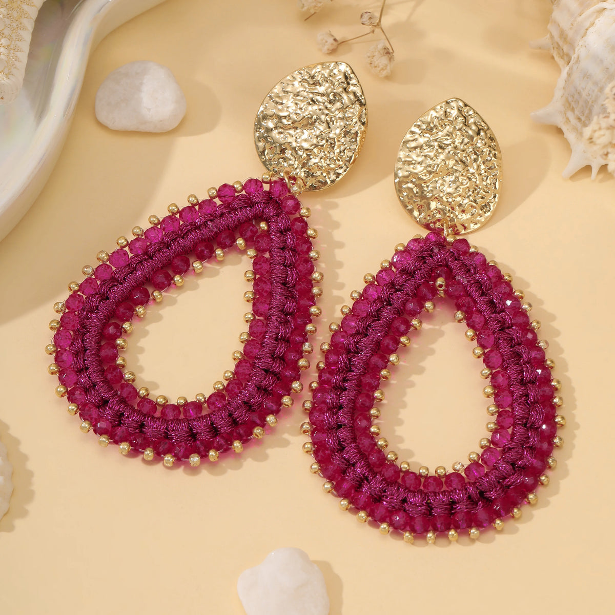 Colorful handmade water drop shape earrings for women, HSF Marketplace jewelry