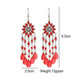 Bohemian water drop tassel earrings for women, vintage dangle jewelry by HSF Marketplace