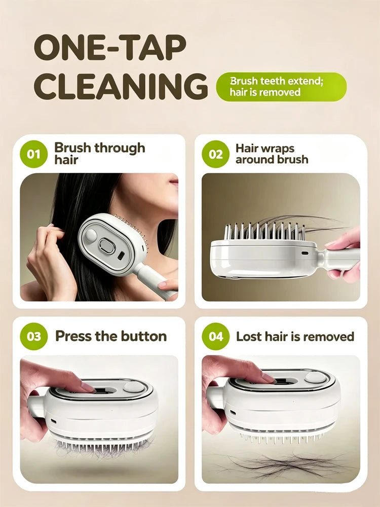 Anti-Tangle, Smoothing, Scalp Massage, Wet & Dry Use Hair Brush Electric Spray Air Cushion Massage Hair Brush