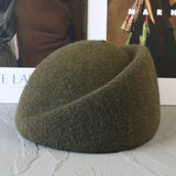Women's warm wool blend winter beret hat in an elegant style by HSF Marketplace