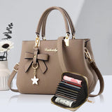Korean trendy autumn winter bow women's shoulder bag by HSF Marketplace, large portable messenger purse with stylish design