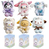 Sanrio Fox Island Blue Flutter vinyl plush blind box featuring Hello Kitty and Kuromi pendants