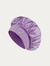 HSF satin sleep bonnet for women with fashionable wide brim for hair protection
