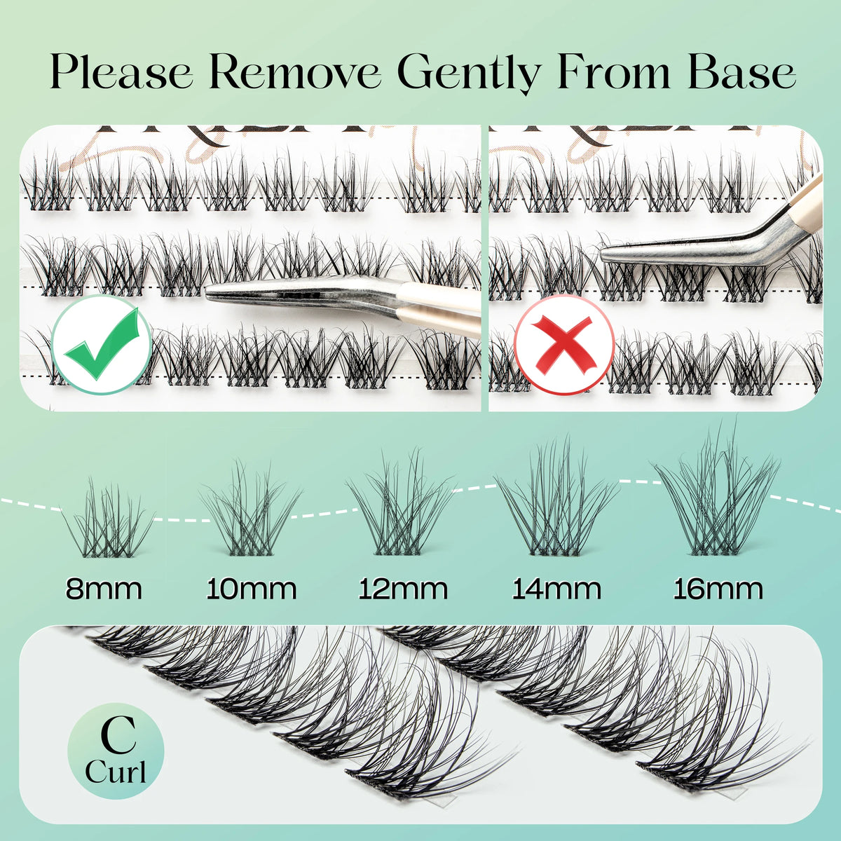 C curl mix lash clusters for natural 3D wispy eyelash extensions by HSF Marketplace