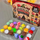 HSF Marketplace Christmas squishy advent calendar with 24-day countdown dumpling sensory toys for holiday decor