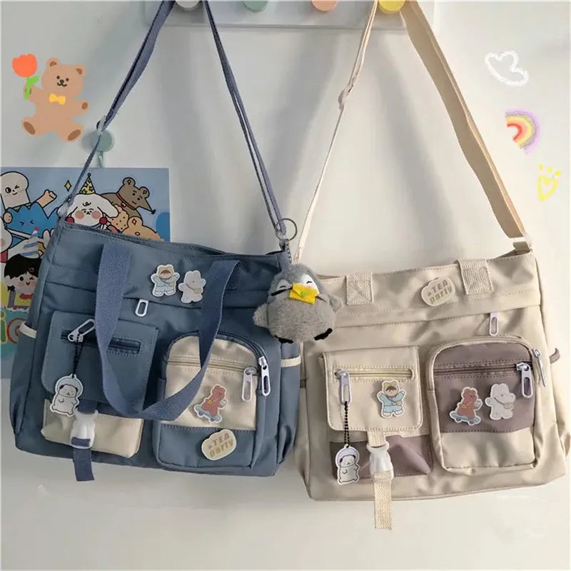 Waterproof canvas women's handbag with shoulder strap, tote style, nylon material, Oxford design, crossbody option, by HSF Marketplace.