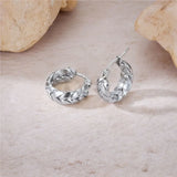 18K gold plated stainless steel hoop earrings for women by HSF Marketplace