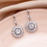Women's Full Zircon Tassel Earrings Dangle Green Vintage Style Luxury Wedding Jewelry Christmas Valentine's Day Gift Accessories