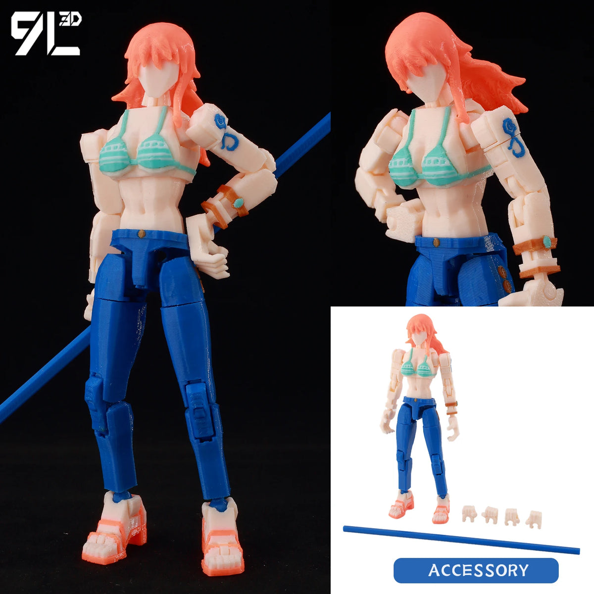 3D printed Dummy13 Superman anime action figure with multi-jointed shapeshift mannequin design by HSF Marketplace