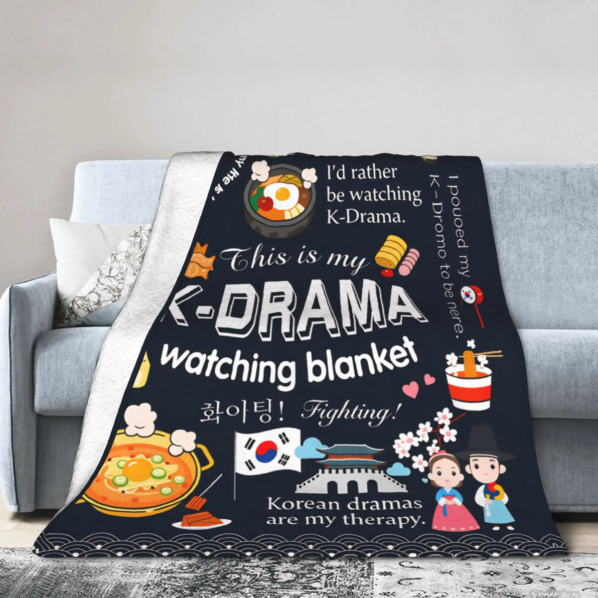 K-drama inspired plush blanket in a cozy, stylish design by HSF Marketplace