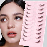 Natural half false eyelashes, 5 or 10 pairs, designed for effortless beauty-enhancing eye makeup