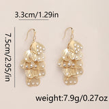 Gold and silver multi-layer drop earrings for women by HSF Marketplace