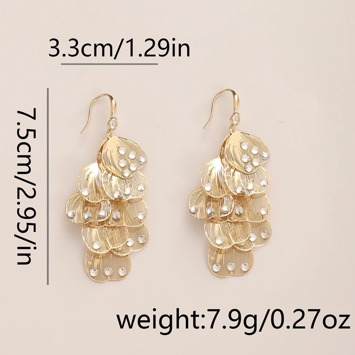 Gold and silver multi-layer drop earrings for women by HSF Marketplace
