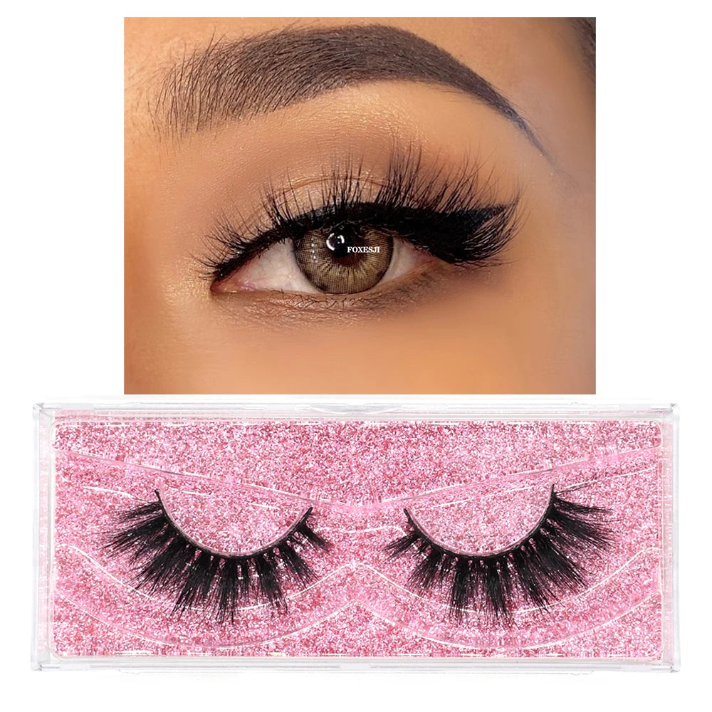 Dropshipping 3D Mink Eye Lashes Fluffy Volume Eyelash Extension Natural Wispy Full Strip Mink False Eyelashes Bulk Lash Makeup