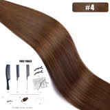 Kiikiigirl PU clip-in hair extensions, 100% Remy human hair seamless weft for women