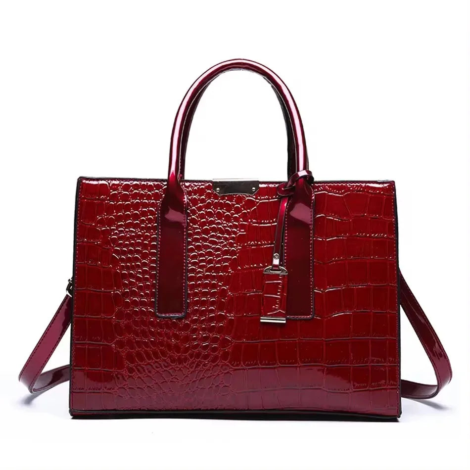 Genuine soft PU leather handbag for women, vintage shoulder tote bag with large capacity, luxury designer purse from HSF Marketplace.