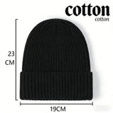 Warm knitted melon hat winter beanie for men and women, soft ribbed texture in a classic rounded style