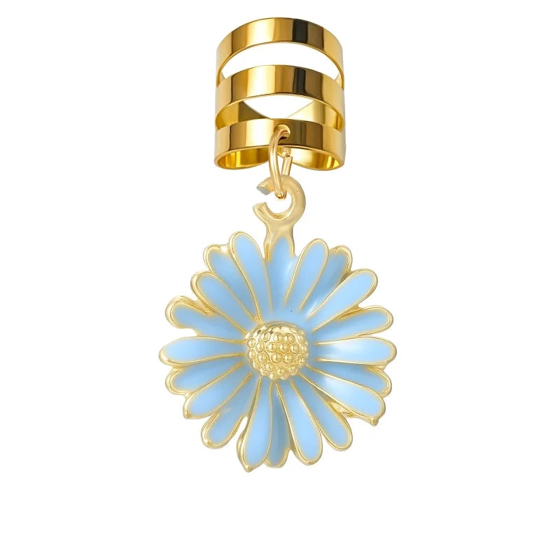 Stars tulip alloy hair jewelry for stylish braided hairstyles, HSF Marketplace hair styling accessory