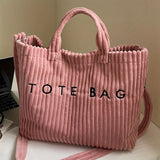 Large capacity striped velvet handbag for women by HSF Marketplace