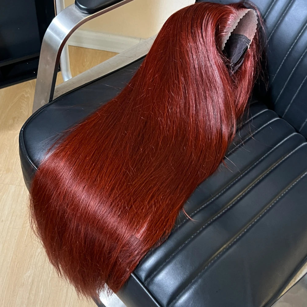 Layered reddish brown straight human hair wig with effortless style, HSF Marketplace human hair wig