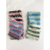 Y2K striped winter scarf, gloves, and hat set for women by HSF Marketplace