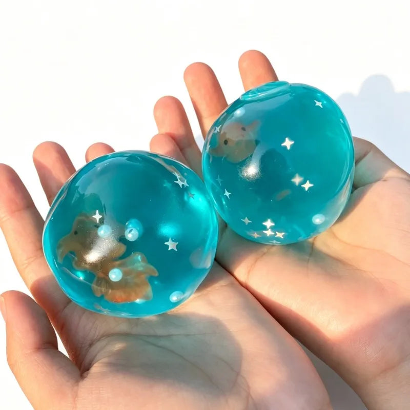 Ocean Goldfish Coconut Oil Moldable Stress Ball  Fidget Toy Soft Maltose Squeeze Toy Fun Anti-stress Sensory Toy for Adult Gifts