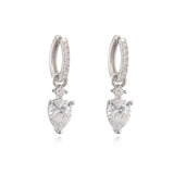 Gold-plated brass teardrop zircon charm hoop earrings for women, elegant evening party jewelry