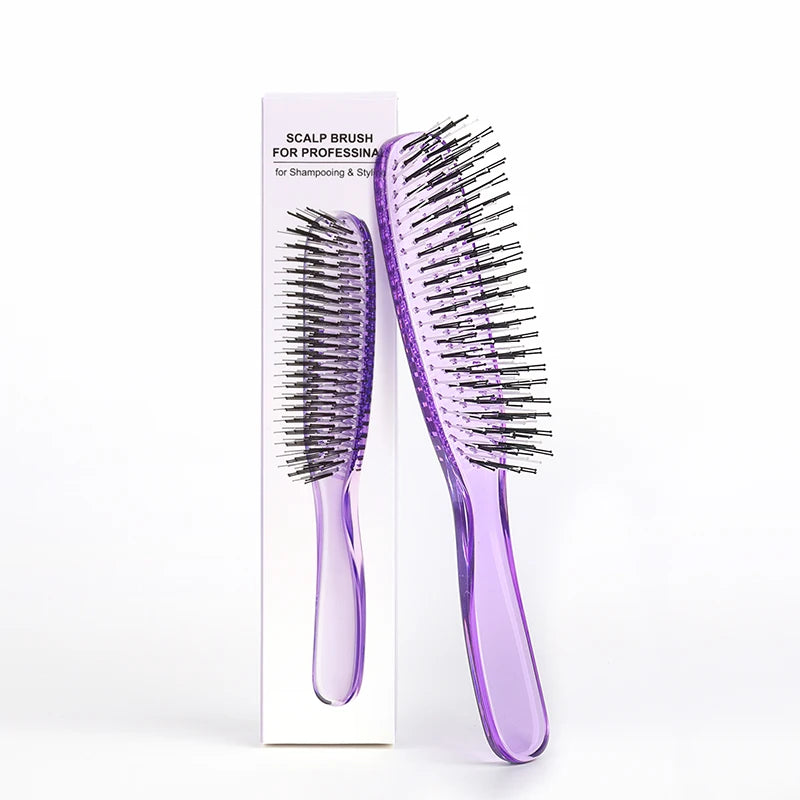Japanese Premium Head Massager Scalp Brush Hair Massager Shampoo Brush Wet Plastic Detangling Brush Hair Cleaning Comb Rose Gold