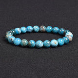 Genuine Natural Stone Bracelet Apatite Lapis Lazuli Agate Crystal Tiger Eye High Quality Gem Beads Bracelet Homme Jewelry Bangle